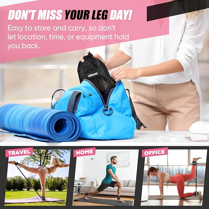 Ankle Resistance Bands with Cuffs for Working Out, Resistance Bands for Women, Exercise Bands for Leg and Glute, Booty Workout Equipment for Kickbacks, Butt and Hip Training, Ankle Weights Bands Set