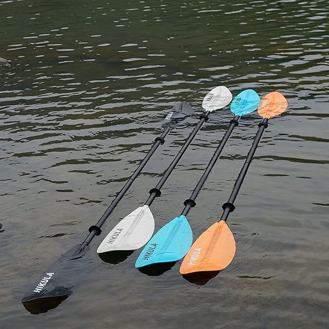 Kayak Paddle 4 Pieces Aluminum Shaft and PP Blade Floating 86.6in/220cm, 90.5inch/230cm Lightweight Oars-StrideForce Fitness