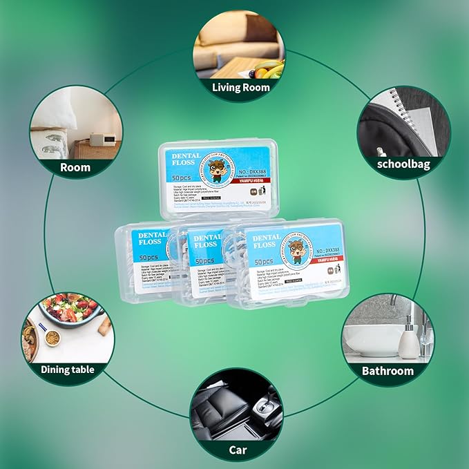 Dental Flossers for Adults,Floss Picks - Perfect for Tight Teeth, 500 Count Dental Floss Picks, Professional Toothpicks Sticks with Portable Case and Dental Picks (10 Boxes)