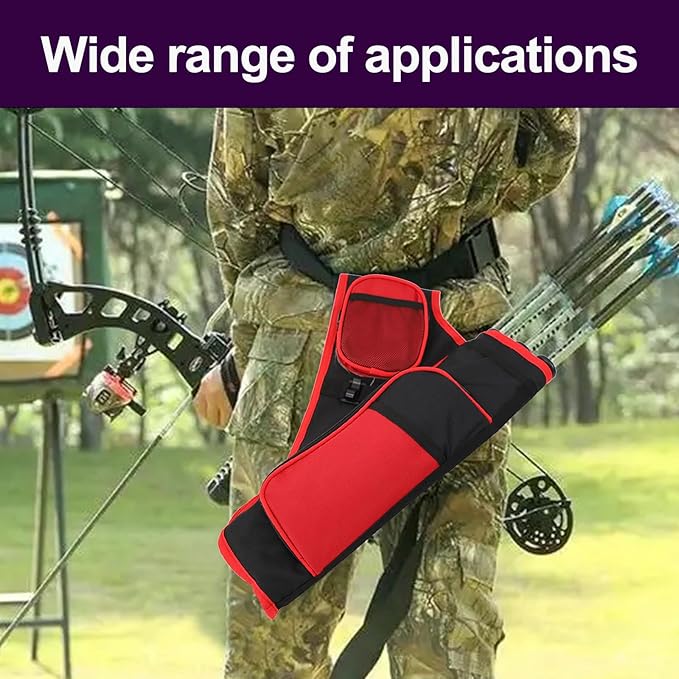 3-Tubes Hip Quiver Waist Hanged Archery Arrow Carry Bag with Pockets Adjustable Belt for Hunting, Target Practice, and Outdoor Shooting, Fits Both Youth and Adults-StrideForce Fitness