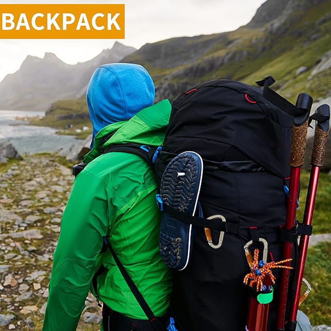 SOB Auto Locking Climbing Carabiner Clips,Heavy Duty Asymmetrical Carabiner Connector Used for Rappelling Gear Rescue Outdoor Projects Dog Leash-StrideForce Fitness