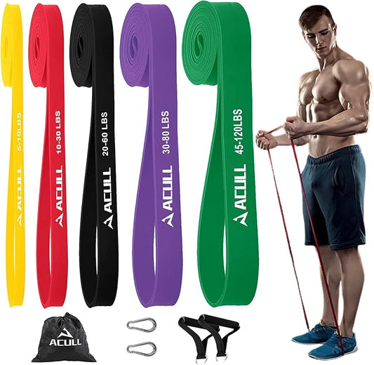 Resistance Bands for Working Out, Pull Up Assistance Bands, Exercise Workout Bands Set for Men Women, Stretch Bands for Physical Therapy, Muscle Training, Home Workouts-StrideForce Fitness