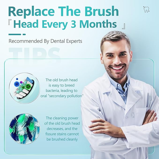 Replacement Toothbrush Heads for Philips Sonicare Electric Toothbrush Black, 2-in-1 Tongue Cleaner, 6 Pack, Mint Green, Suitable for Philips Sonicare Heads, C2, C1, C3, W1, W2, W3, G1, G2, G3