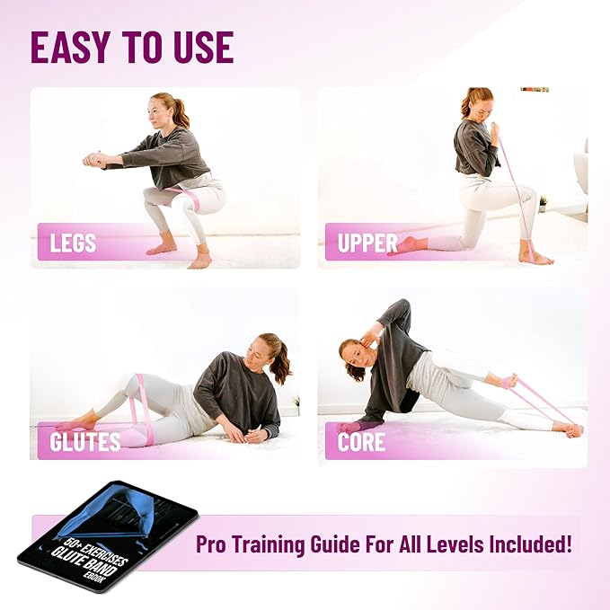 Fabric Mini Resistance Bands Sets for Trainers, Bootcamp, Gym for Men and Women in Fun Colors - Ebook, Videos and Workout Chart Included by Iron Core Fitness-StrideForce Fitness