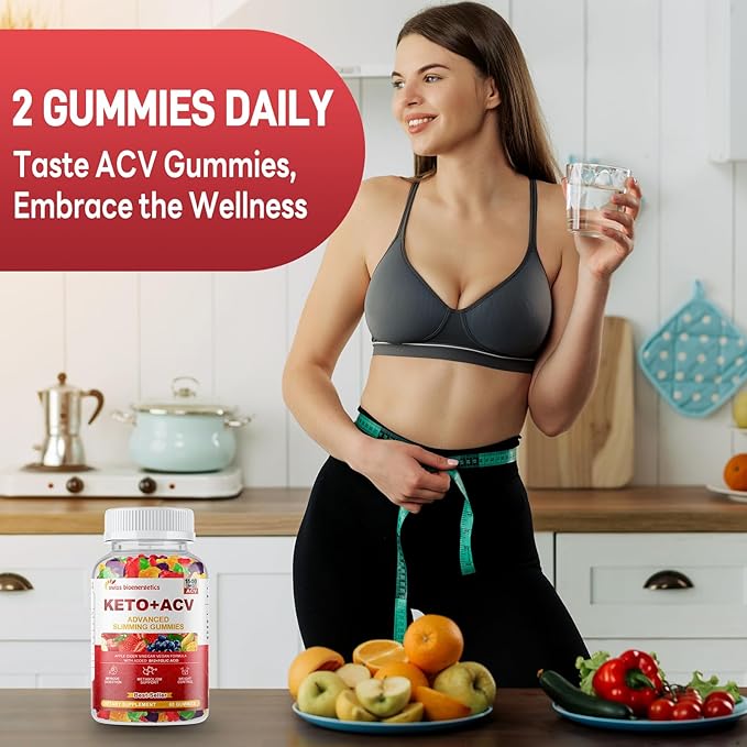 (2 Pack) Keto Apple Cider Vinegar Gummies, Keto ACV Gummy Diet Supplement, Advanced 1500mg ACV Gummies with Folate, B12、B6 and Keto Support for Women Men, Gelatin- Free, Vegan & Non-GMO (Multi-Flavor)-StrideForce Fitness