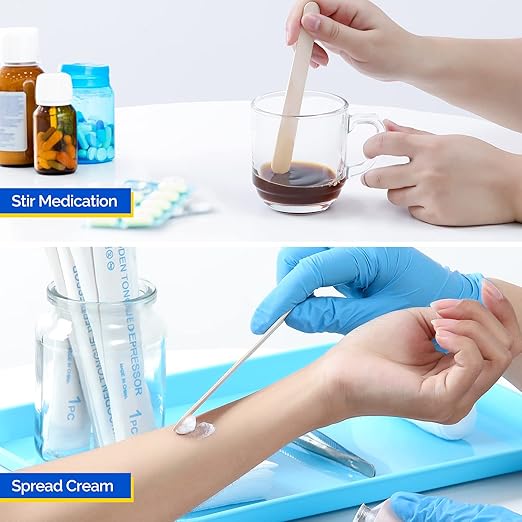 JMU Tongue Depressor Sterile 5000Pcs, 6" Tongue Depressor Wood Individually Wrapped (100pcs/Box, 50 Boxes)