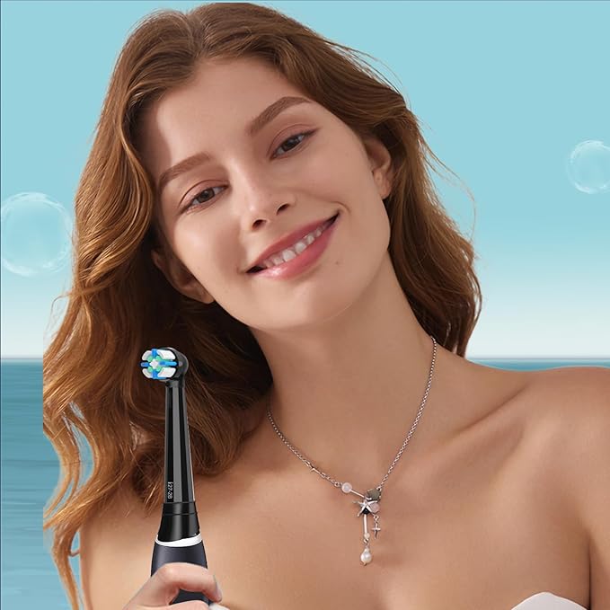 12PCS iO Replacement Heads Compatible with Oral B IO 2/3/4/5/6/7/8/9/10 Series Electric Toothbrush,Compatible with Oral B io Series Toothbrush Heads with Medium Bristles,Black