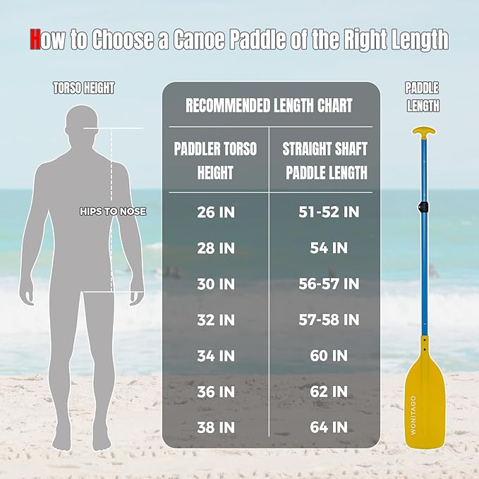 Canoe Paddles Aluminum Paddle with Plastic Blades Floating Adjustable Canoeing and Boating Oars, 122-152 cm/4-5 Ft, Black/Yellow-StrideForce Fitness