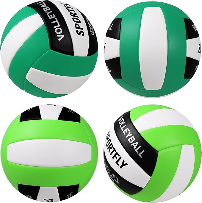 Official Size 5 Volleyball, Soft Indoor Outdoor Volleyball for Game Gym Training Beach Play, 2 Pcs Per Pack with Pump Kit-StrideForce Fitness