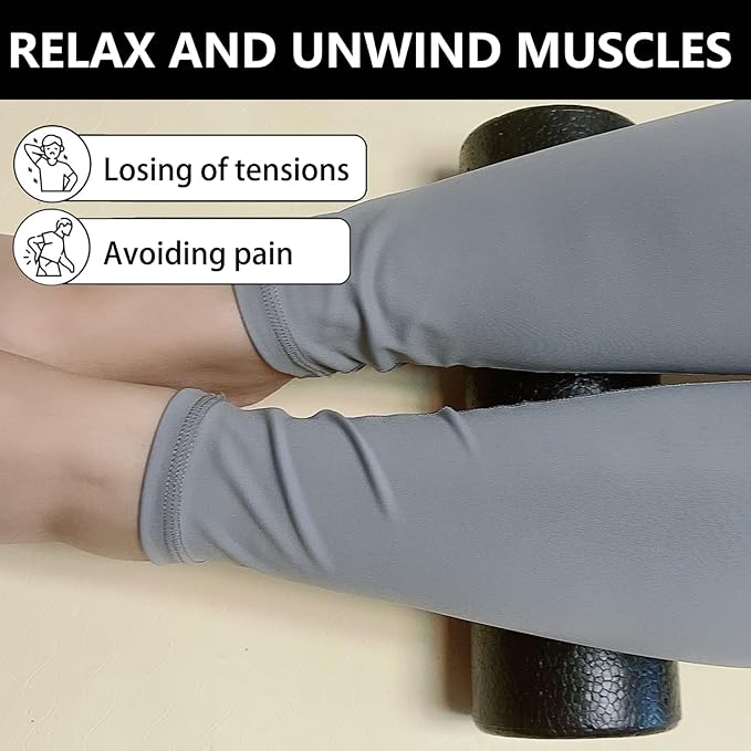 Travel Size Back Roller, High Density Foam Roller for Back Stretching, Physical Therapy, Yoga, Pilates, Post Workout Muscle Recuperation, 12" X 4" Round (Black)-StrideForce Fitness