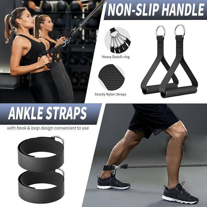 WHATAFIT Resistance Bands, Exercise Bands,Resistance Bands for Working Out, Work Out Bands with Handles for Men and Women Fitness, Strength Training Home Gym Equipment