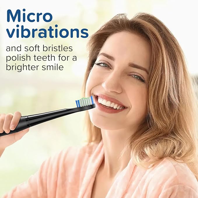 Replacement Toothbrush Heads 10 Pack Compatible with Bitvae Daily D2 Rechargeable Toothbrush, for D2 Toothbrush Heads Refills, Black