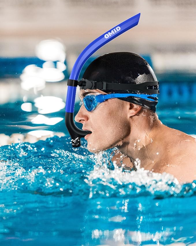 OMID SN1 Snorkel for Adult Youth, Diving Snorkel with One-Way Purge Valve, Food-Grade Silicone Mouthpiece-StrideForce Fitness