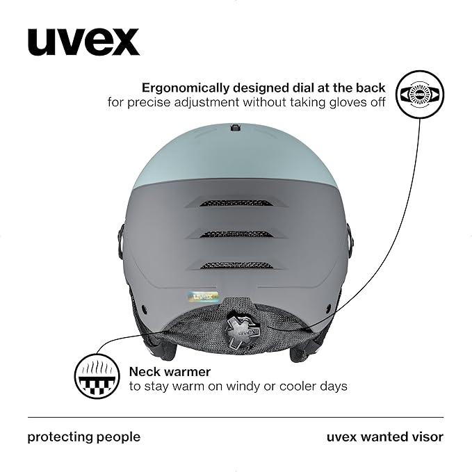 uvex Wanted Visor ski Helmet for Women & Men - Adjustable Helmet with Integrated Visor-StrideForce Fitness