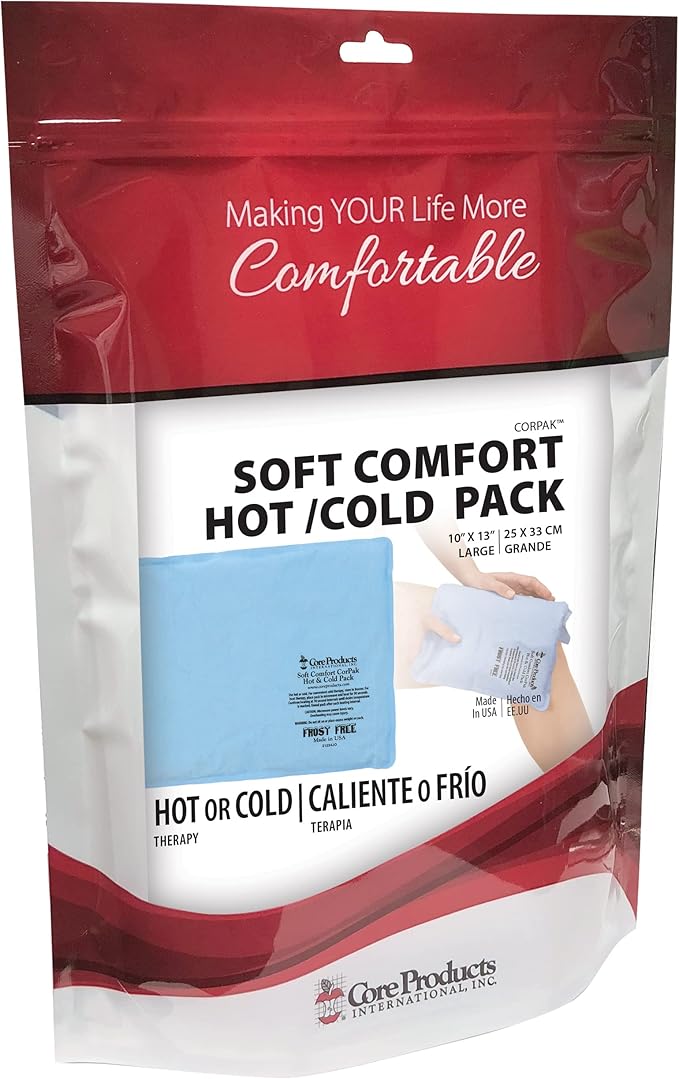 Core Products Soft Comfort CorPak – Reusable Hot & Cold Therapy Pack, Ice Pack for Injuries, No-Frost Compress for Muscle, Back & Joint Pain Relief – 10" x 13", Made in USA-StrideForce Fitness
