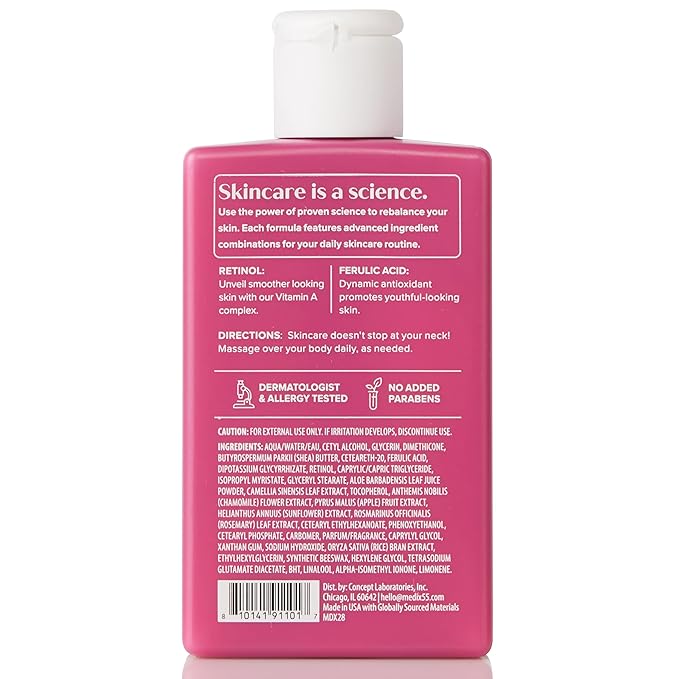 Medix 5.5 Retinol Body Lotion Firming Moisturizer | Crepey Skin Care Treatment | Retinol Body Cream | Firming Cream Targets Look Of Crepe Skin, Wrinkles, & Sagging, 3 Fl Oz Travel Size, 3-Pack-StrideForce Fitness