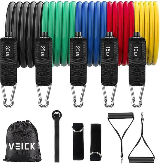 VEICK Resistance Bands, Exercise Bands, Workout Bands, Resistance Bands for Working Out with Handles for Men and Women, Exercising Bands for Fitness Weights Work Out at Home-StrideForce Fitness