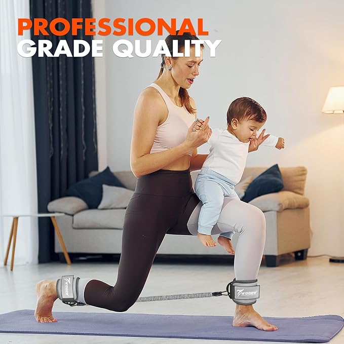 Ankle Resistance Bands with Cuffs, Ankle Bands for Working Out, Glutes Workout Equipment, Butt Exercise Equipment for Kickbacks Hip Fitness Training, Legs Resistance Bands for Women & Men
