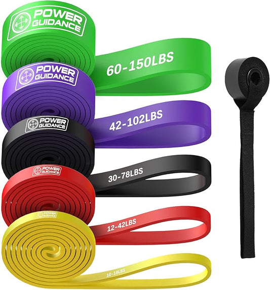 POWER GUIDANCE Resistance Bands, Set of 5 Pull Up Bands, Pull Up Assistance Bands, Exercise Bands, Resistance Bands Set for Legs, Working Out, Muscle Training, Physical Therapy, Shape Body-StrideForce Fitness
