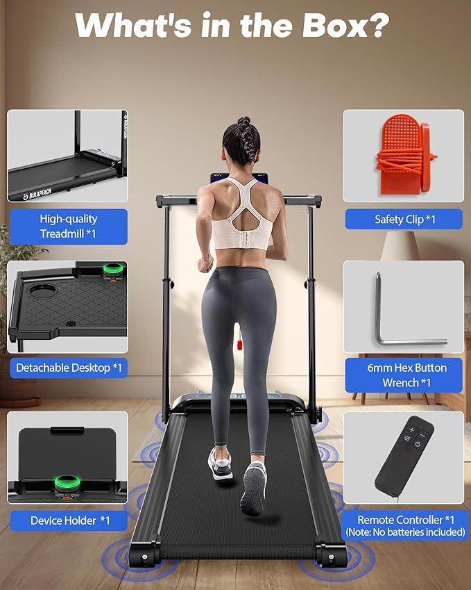 Walking Pad with Incline, 3 in 1 Under Desk Treadmill with Handle Bar Removable Desk Workstation & Device Holder, 3.5HP Foldable Treadmills with 300lbs Capacity for Home Office-StrideForce Fitness