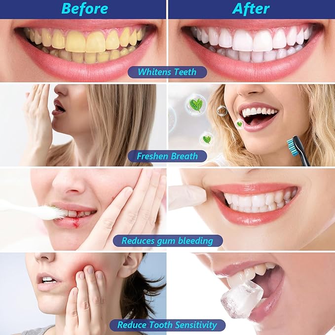 7.5% Nano-Hydroxyapatite Toothpaste,3 Pack Fresh Breath Whitening Toothpaste for Remineralizing Enamel & Sensitive Relief,Antiplaque,Natural Peppermint,Fluoride-Free