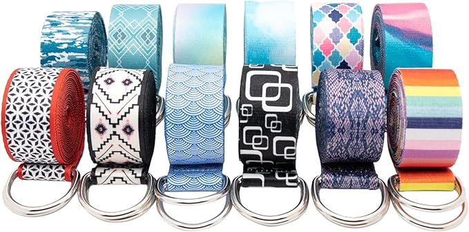 Yoga Exercise Adjustable Straps 8FT with Durable D-Ring for Pilates & Gym Workouts | Hold Poses, Stretch, Improve Flexibility & Maintain Balance-StrideForce Fitness