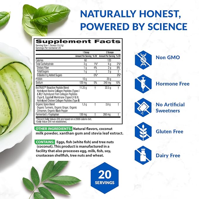 BioTrust Collagen Powder with Turmeric – 5 Types (I, II, III, V, X) – Turmeric Collagen Powder for Women & Men – Hydrolyzed Protein – Grass Fed Beef, Fish, Chicken, Eggshell Membrane (Golden Milk)-StrideForce Fitness