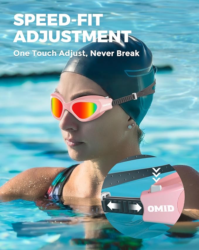 OMID Swim Goggles, P2 Polarized Swimming Goggles for Men Anti-fog Goggles Swimming for Adult Women-StrideForce Fitness