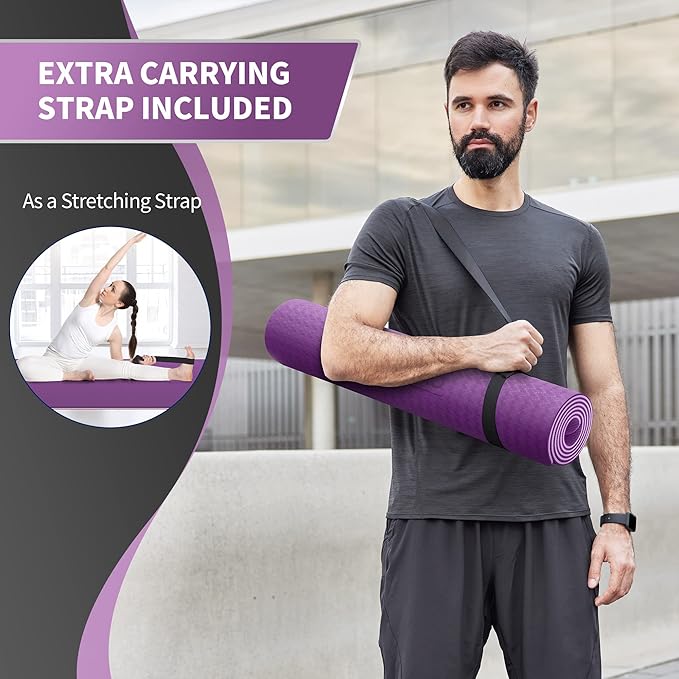 CAMBIVO Extra Wide Yoga Mat for Women and Men (72"/84"x 32"x 1/4") TPE Workout Mat, Non-slip Large Exercise Fitness Mat for Yoga, Pilates, Workout-StrideForce Fitness