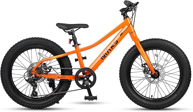 Glerc Mars Kids Mountain Bike, 20 24 Inch Fat Tire Bike for Teen Ages 6-14 Year Old, Bicycle with 2.8-Inch Wide Tires and 6 Speed Drivetrain, Multiple Colors-StrideForce Fitness