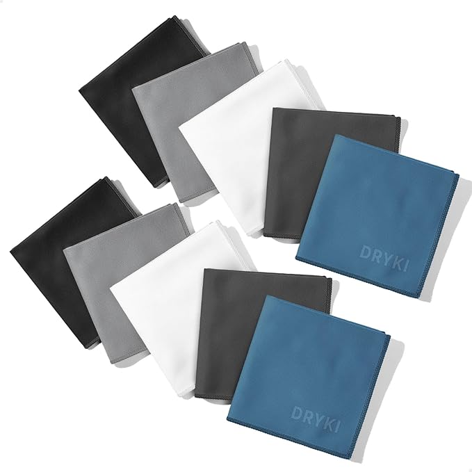 Pocket-Sized Sweat Towels - The Original Sweat Absorbing Handkerchiefs - Quick-Dry Microfiber Sweat Rags for Face, Hands, & Body - Men & Women - Gym, Sports, and Work (Neutrals: 10 Pack)-StrideForce Fitness
