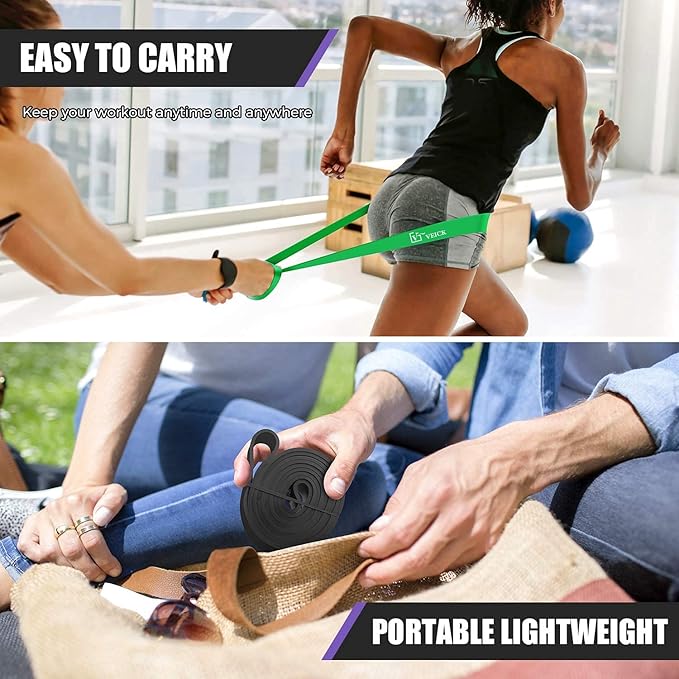 VEICK Resistance Bands for Working Out, Exercise Bands, Workout Bands, Pull Up Assistance Bands, Long Heavy Stretch Bands Set for Men and Women, Power Weight Gym at Home Fitness Equipment-StrideForce Fitness