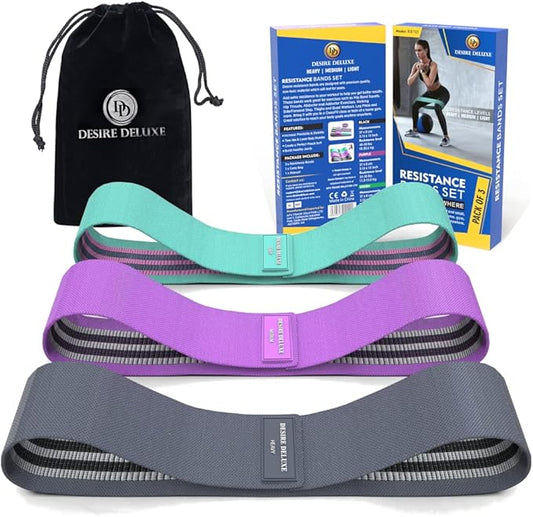Desire Deluxe Resistance Band Exercise Workout Equipment Bands Set for Working Out Physical Therapy - Men & Women Elastic Stretch Booty Gym Equipment Accessories - Home, Fitness, Pilates, Yoga Pack 3-StrideForce Fitness