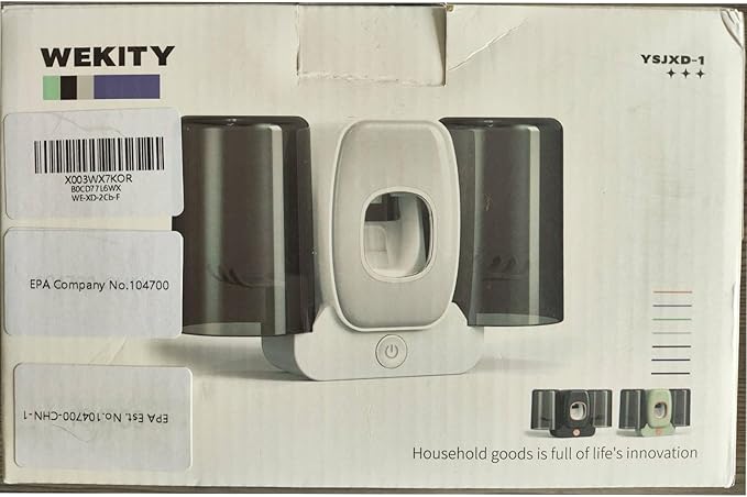 Toothbrush Holders for Bathrooms, Wekity Automatic Toothpaste Dispenser Space Saving Toothbrush and Toothpaste Holder,Toothbrush Holder Wall Mounted with 2 Cups for Bathroom (Black)…