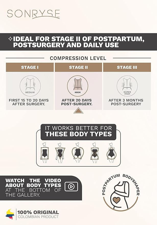 Sonryse Tummy Tuck Compression Garment for Women Fajas Colombianas Reductoras y Moldeadoras Stage 2 Faja-StrideForce Fitness
