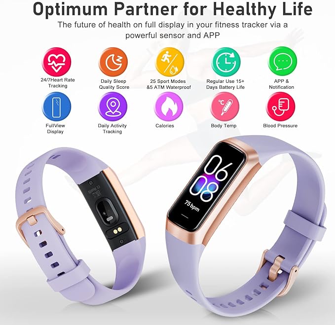 Fitness Tracker with Step Counter/Calories/Stopwatch Tracker,1.10''AMOLED Touch