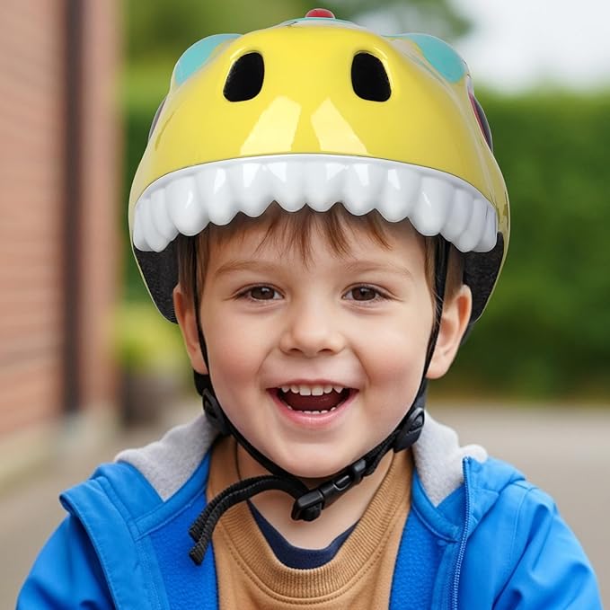 Dinosaur Bike Helmet for 1-3-5-8 Toddler Baby Kids, Lightweight Bicycle Helmet for Cycling Skateboard Roller Skate & Multi-Sports,2 Sizes for Boys and Girls-StrideForce Fitness