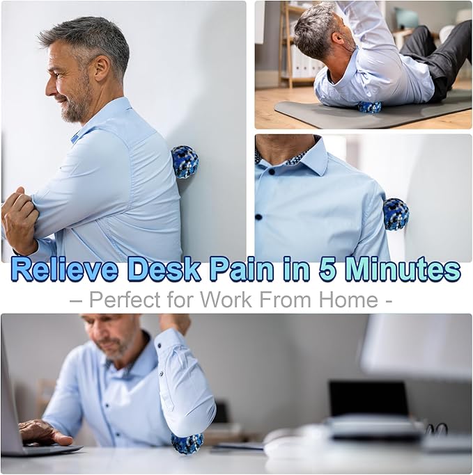 Deep Tissue Massage Ball for Exercise & Recovery - SGS Certification - Targets Back, Shoulder, Legs&Feet - Relieves Muscle Knots, Joint Pain&Tightness, Pressure Point Therapy- Myofascial Release Ball-StrideForce Fitness