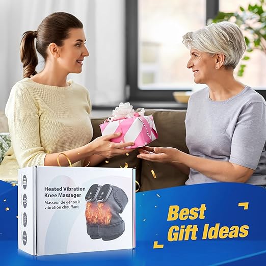 Northern Brothers Knee Massager for Pain Relief, Knee Pain Relief for Arthritis & Muscle Relaxation, Heating Pad for Knees Shoulder Elbow, Wireless Portable, Gifts for Men Women(1Pack)