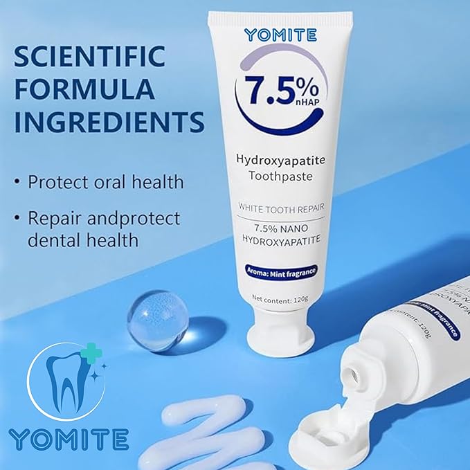 Hydroxyapatite Toothpaste for Whitening & Sensitive Teeth – 2 PCS Nano Hydroxyapatite Toothpaste for Daily Enamel Care
