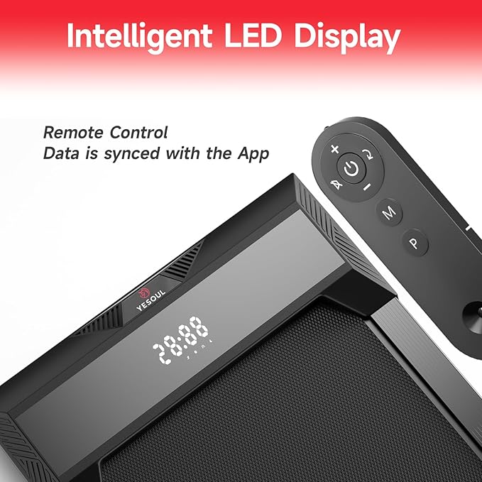 Yesoul Walking Treadmill for Seniors with Long Handrails – 4 Major Safety Protections, Emergency Stop Button, Treadmill for Home 300 lbs Capacity, Recovery Walking Machine with LED Display-StrideForce Fitness