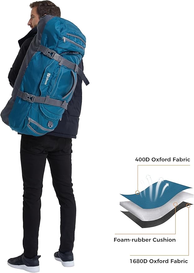 Ubon Large Duffel Bag Weekender Bags with Shoe Compartments 4-Way Sports Gym Backpack with Padded Straps Camping Traveling Duffle Bag-StrideForce Fitness