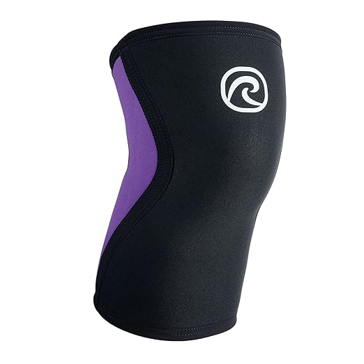 Rehband Knee Sleeve 3mm Neoprene, Lightweight Knee Brace for Endurance and Ball Sports, Unisex Compression Starter Knee-Sleeves, Breathable Running Knee Support, Colour:Purple, Size:Small
