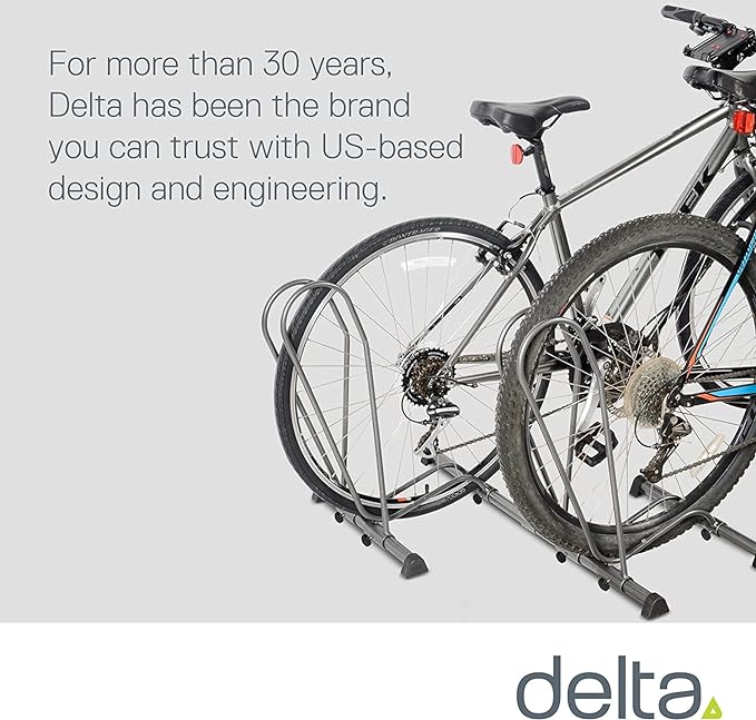 Single Bike Stand Floor by Delta Cycle (2-Pack) - Tool-Free Adjustable Bike Racks for Mountain, Fat Tire, Road Bikes, Freestanding Bicycle Rack for Garage Parking-StrideForce Fitness