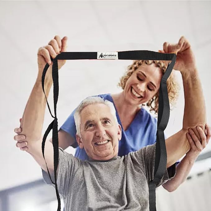 Stretching Strap Yoga Strap with Loops, Stretch Straps for Physical Therapy, Non-Elastic Exercise Strap for Pilates, Dance and Gymnastics with Workout Guide-StrideForce Fitness