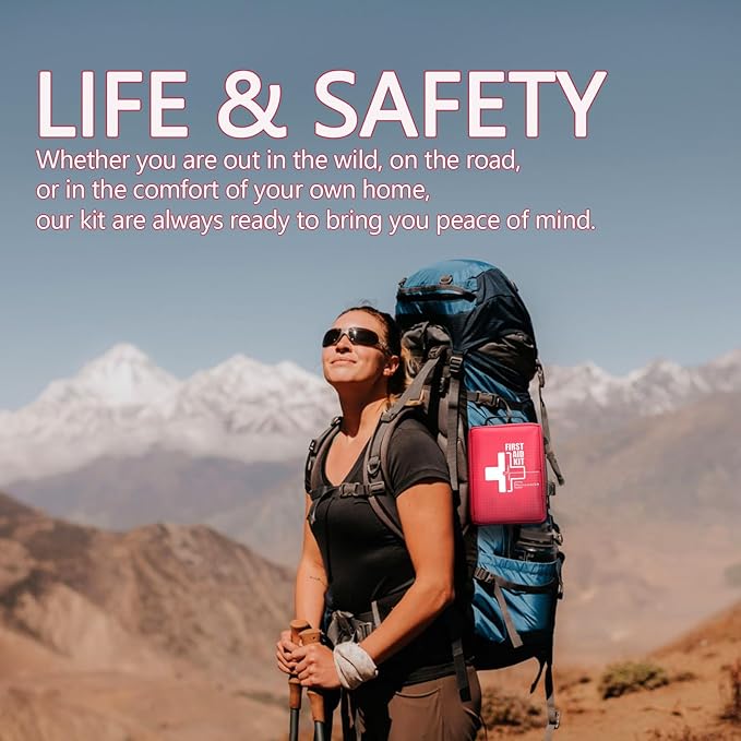 First Aid Kit, Professional Trauma First Aid Kit with Labelled Compartments Molle System for Car, Hiking, Backpacking, Camping, Traveling, and Cycling-StrideForce Fitness