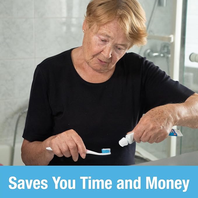 Self Closing Toothpaste Caps 6-Pack by Tilcare - No Waste Cap Dispensers for Adult and Kids Bathroom - Mess-Free Toothpaste Lids - Easy to Use, Food Grade Silicone and BPA-Free Toppers - All White