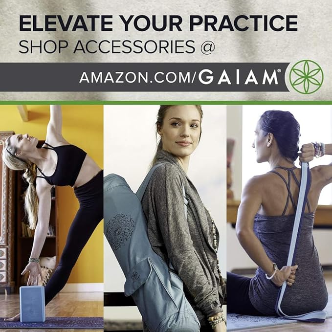 Gaiam Yoga Mat - Premium 5mm Print Thick Non Slip Exercise & Fitness Mat for All Types of Yoga, Pilates & Floor Workouts (68" x 24" x 5mm)-StrideForce Fitness