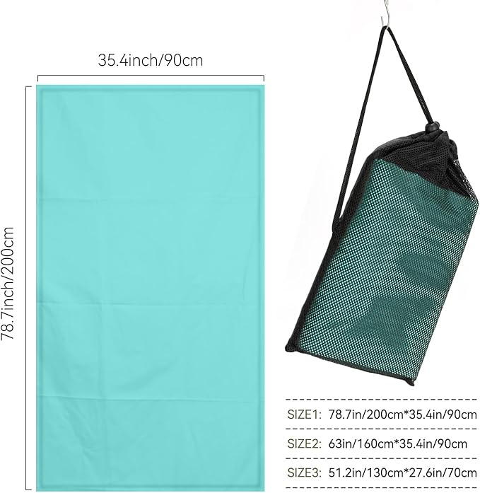 Microfiber Beach Towel-Perfect for Travel, Sports, Camping, Swimming, Yoga, Gym- Quick Dry, Sand Free, Compact, Lightweight, Absorbent (Mint,Medium(130x70cm, 51x27”))