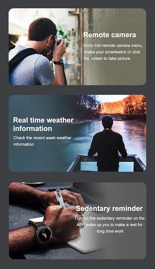 1.28" IPS Tactical Smart Watch for Men Activity Fitness Tracker with 400mAh Large Battery Outdoor Bluetooth Call Heart Rate Sleep Monitor Pedometer IP68 Waterproof Sport Watch for Android iOS